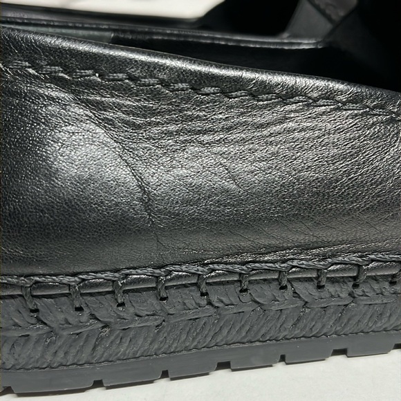 Prada Leather Espadrilles Black Round Toe Women’s Size 7.5 - Picture 10 of 16